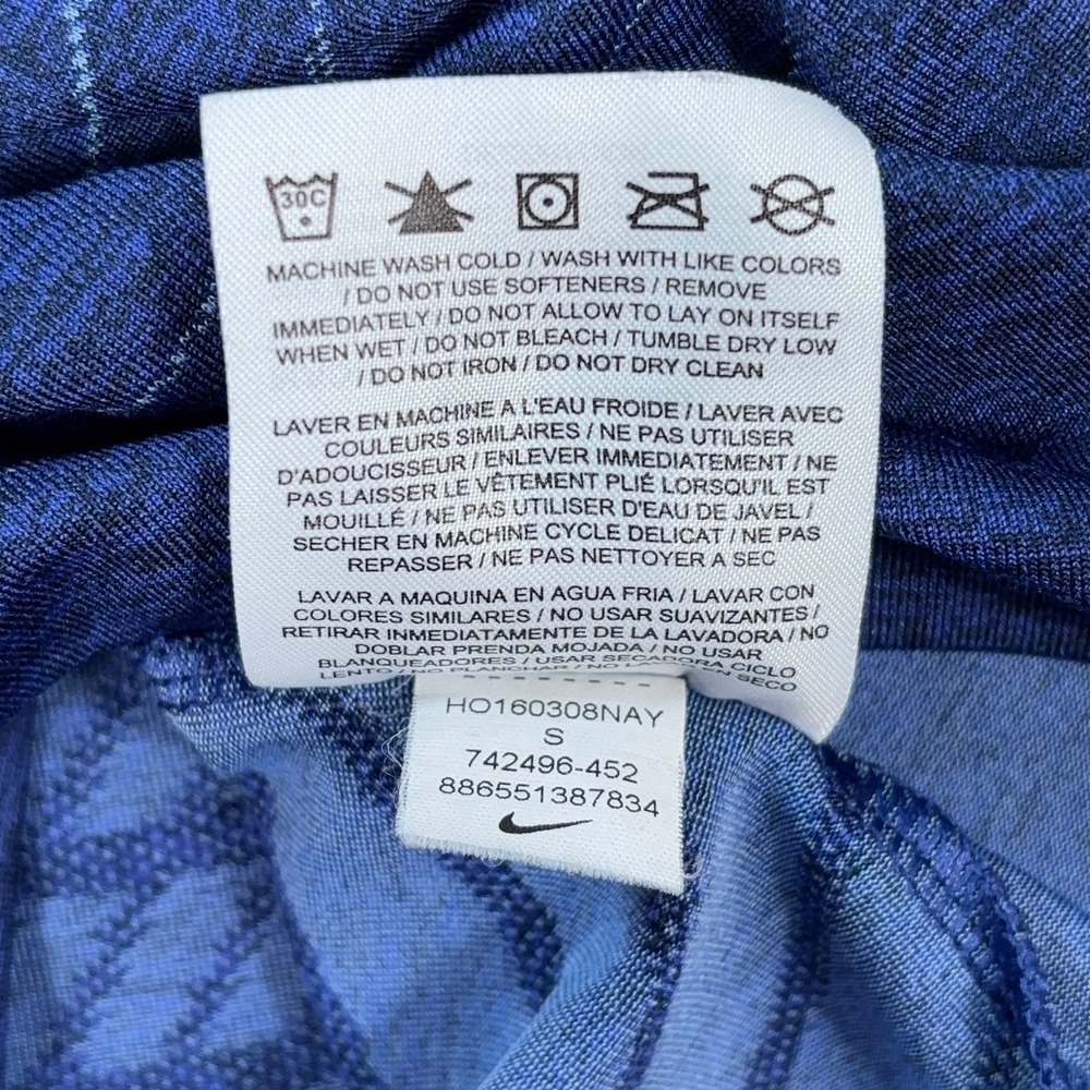 Nike Ultimate Dry Shirt Men's S Blue Geometric Dri-Fit Stretch Gym Training Top - Picture 14 of 15